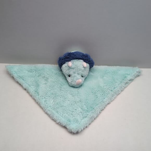 Parents Choice Blue Dino Triceratop Lovey Security Blanket Dinosaur Baby Plush - Picture 4 of 9